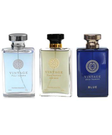 Men's Cologne Vintage Pour Homme Set Wonderful Multi Scent Eau de Toilette Natural Spray Men's Perfume For all Day Used 100ML Each Bottle(1 PCS) Vintage Pour Homme 3.4 Fl Oz (Pack of 1)