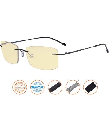 CessBlu Blue Light Blocking Glasses for Men - Anti Glare UV Eyeglasses Rimless Design Comfortable Flexible Fit - Perfect for Reading & Computer Use - Buy Online on GoSupps.com