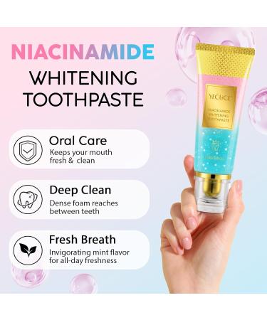 TIVLON Niacinamide Toothpaste whitening removes tooth discolouration inhibits pigmentation fresh breath deep and gentle cleaning suitable for sensitive teeth 100 g - Buy Online on GoSupps.com