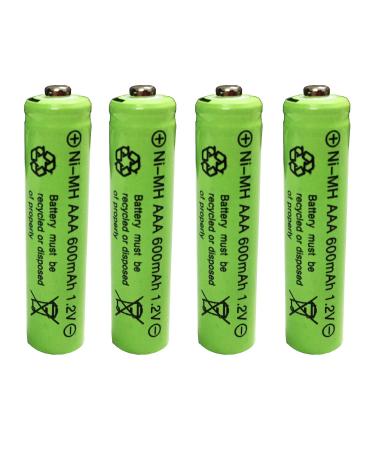 GSUIVEER Ni-mh AAA 600mAh 1.2V Triple A Rechargeable Batteries for Outdoor Garden Solar Light Lamp 4Pcs 4 Count (Pack of 1)