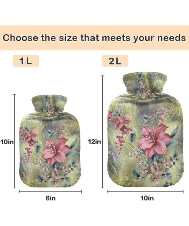 Buy NAANLE Vintage Flower Hot Water Bottle - 2L Transparent Heat Bottle for Back Pain Relief & Therapy - International Shipping Available - Buy Online on GoSupps.com