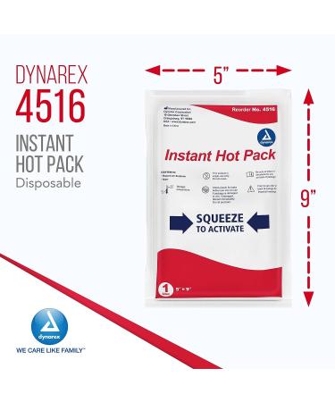 Dynarex Instant Hot Packs - Single-Use Heat Therapy for Muscle Relief - 5x9 - Case of 24 - Buy Online on GoSupps.com