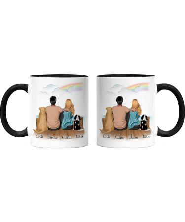 Personalized Kiddle Design Couple with Dogs Mug - Perfect Gift for Dog Lovers Dog Mom & Dad - Buy Online on GoSupps.com