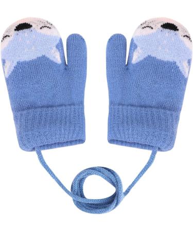 JIAHG Children's Winter Knit Gloves with String - Cute Cartoon Fox Kids Mittens for 1-3 Years Boys and Girls - Buy Online on GoSupps.com