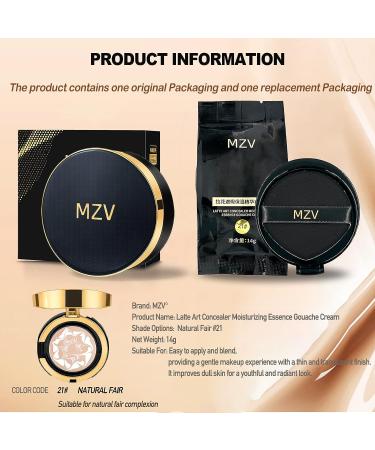 MZV Air Cushion BB Cream - Tricolor Latte Concealer Cushion and Triple Cover Foundation - Long-lasting Moisturizing Formula for Flawless Coverage - Buy Online on GoSupps.com