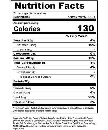 Bare Performance Nutrition Vegan Protein - Plant Based Pea, Watermelon & Pumpkin Protein Blend - Naturally Sweetened Chocolate Flavor (27 Servings) - Buy Online on GoSupps.com