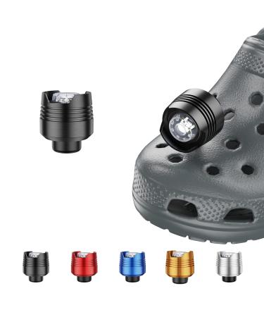 Aveland Headlights for Crocs 2pcs, Lights Flashlights Attachment for Crocs, Charm Accessories for Kids Boys Adults Men Women Crocs Shoes, Clip on Clog Headlights Lights Flashlights for Crock Shoe Black