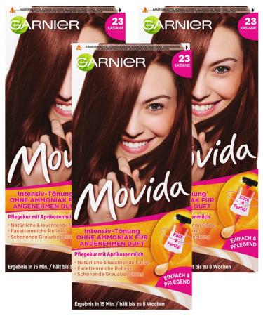 Garnier tint care cream intensive tint hair color for bright colors also for gray hair without ammonia movida 23 chestnut 3 pack hair coloring set chestnut 1 piece (3 Pack) - Buy Online on GoSupps.com