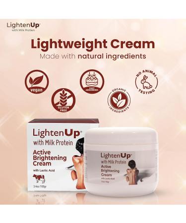 LightenUp Lactic Acid Cream 3.4 Fl oz | Brightening & Hyperpigmentation Treatment for Face & Body - Buy Online on GoSupps.com