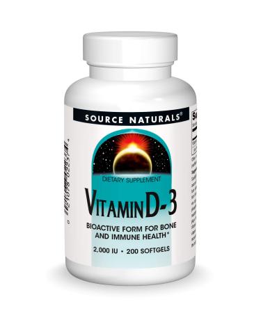 Source Naturals Vitamin D-3 2000 IU 200 Softgels