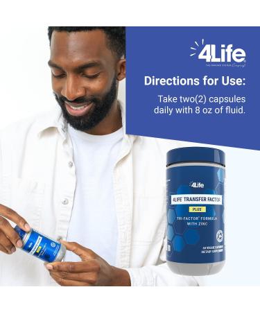 4Life Transfer Factor Plus - Support with Zinc Super Mushroom Blend (Maitake Shiitake Agaricus) and Colostrum & Egg Yolk Extracts - 60 Capsules - Buy Online on GoSupps.com