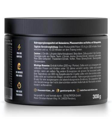 OS NUTRITION G tterpuls Premium Pre Workout Red Fruits 308g - Enhance Energy & Focus | International Shipping Available - Buy Online on GoSupps.com