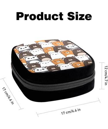 GIAPB Period Bag Sanitary Napkin Storage Holder | Seamless Cartoon Bear Design | Makeup Pouch | Color5353 - Buy Online on GoSupps.com
