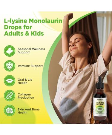 Liposomal L-lysine 1000MG Liquid Drops Lysine Supplement for Women & Kids Essential Amino Acid with Monolaurin Vitamin C & D3 Zinc for Lip & Skin Health Collagen & Immune Support 2 Fl Oz - Buy Online on GoSupps.com