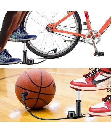 Bike Pump with Needles & Pressure Gauge - Portable Foot Activated Mini Bicycle Tire Inflator for Presta & Schrader Valves - Universal Ball & Balloon Inflator Adapter - Buy Online on GoSupps.com