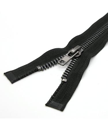22 Inch Heavy Duty Black Nickel Metal Jacket Zipper - SHUNLI | Sewing Crafts & Replacement Zipper for Jackets, Coats, Bags & Luggage - Buy Online on GoSupps.com