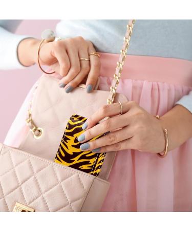 Stylish Leather Lipstick Case with Mirror - Mini Lip Gloss Organizer in Tiger Print | Perfect for Travel & Storage - Buy Online on GoSupps.com