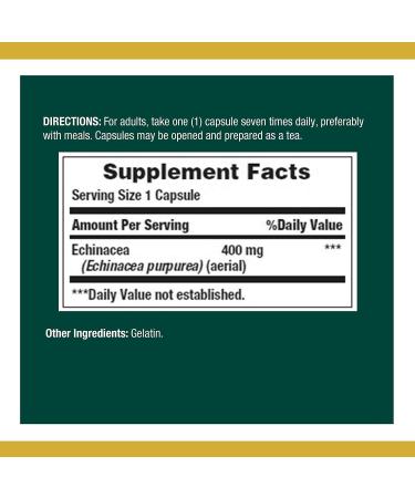 Nature's Bounty Echinacea 400 mg - Immune Support - 100 Capsules - Buy Online on GoSupps.com