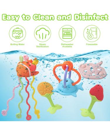 Montessori Baby Teether Toys for 12-18 Months | Silicone Fish Teething Toy for Infant Car Seat | BPA Free Sensory Chew Toys for Boys and Girls 1+ Year Old - Buy Online on GoSupps.com