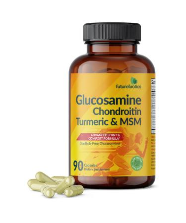 Futurebiotics Glucosamine Chondroitin Turmeric & MSM Advanced Joint Formula Supports Healthy Joints & Mobility - Non-GMO 90 Capsules 90 Count (Pack of 1)