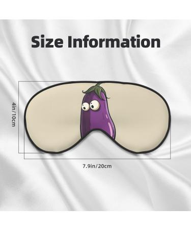 Cartoon Eggplant Print Unisex Sleep Mask - Double-Sided Eye Mask for Sound Sleep & Skin Care - Black - Buy Online on GoSupps.com