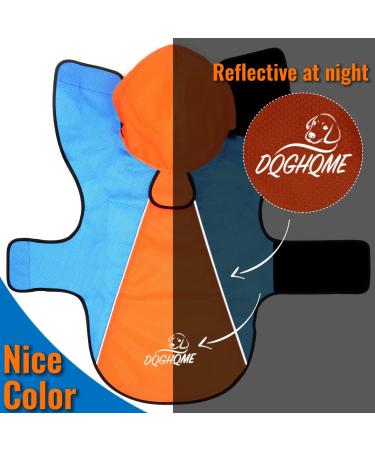 Waterproof Reflective Dog Raincoat for Safety | Orange-Blue Large | Multi Purpose Rain Jacket for Small Medium Large Dogs - Buy Online on GoSupps.com
