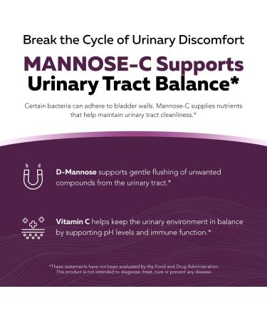 Mannose-C - Organic D Mannose Powder + Whole Food Vitamin C Natural UTI Support Supplement to Flush & Cleanse Urinary Tract Certified Organic Urinary Health for Women Vegan Non-GMO (60 Servings) 3.39 Ounce (Pack of 1) - Buy Online on GoSupps.com