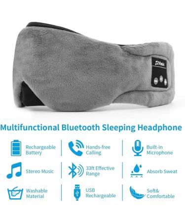 Wireless Sleep Mask Headphones Bluetooth 5.0 with Gel Therapy - Gray - Buy Online on GoSupps.com