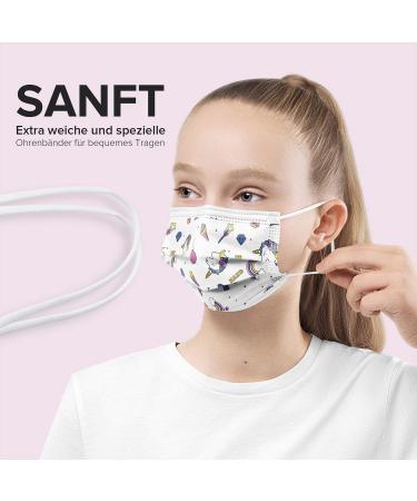 Buy Hard 50x Medical Mouth Protection Masks - CE Certified Type IIR 99.78% BFE Small Size Unicorn Design - Buy Online on GoSupps.com