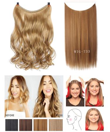 Invisible DIY 3/4 Half Head Hairpiece - Miracle Fish Wire Hair Extension WIG-735 | Body Wavy | International Shipping Available - Buy Online on GoSupps.com