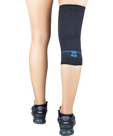 Zensah Elite Knee Compression Sleeve - Patella Gel Pad for Knee Support & Pain Relief | Running Sports & Gym | Black Small - Buy Online on GoSupps.com