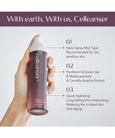 Vegan Clean Toner - 100% Vegan Hydrating Hypoallergenic Mist | 120ml Made in Korea - Buy Online on GoSupps.com