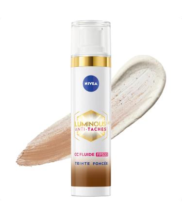 NIVEA Luminous 630 CC Fluide anti-taches FPS30 Teinte Fonc e (1 x 40 ml) CC Cr me teint unifi Fond de teint couvrant imperfections Soin visage teint anti- ge correcteur r ducteur de taches
