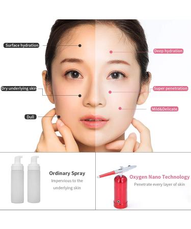 Facial Steamer Rechargeable and Portable High Pressure Oxygen Spray with Compressor 0.3mm Nozzle Micro Mist Skin Hydrator Essential Water Infusion Facial Spa Treatment Red - Buy Online on GoSupps.com