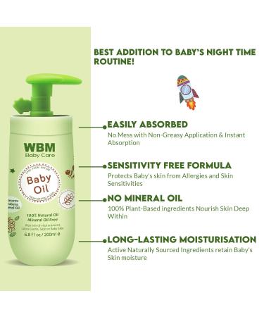 Buy WBM Baby Oil & Lotion Set | 100% Natural Newborn Skin Care with Vitamin E - Moisturizing & Nourishing Essentials - Buy Online on GoSupps.com