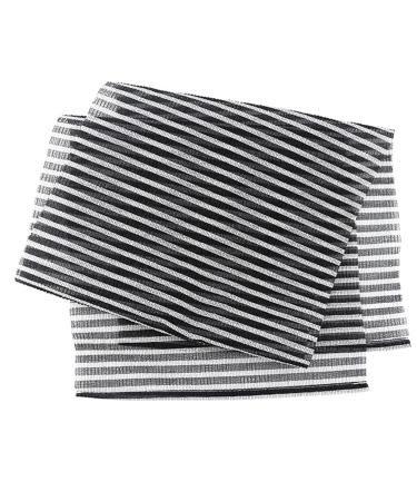 Exfoliating Washcloth Towel for Men | Deep Cleansing Black & White Stripe Bath Cloth | Premium Nylon Exfoliating Bath Towel - Buy Online on GoSupps.com