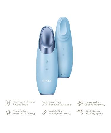 Geske SmartAppGuided Warm & Cool Eye Energizer | 6-in-1 Eye Massager for Dark Circles & Puffiness | Electrical Massage Device in Aquamarine - Buy Online on GoSupps.com
