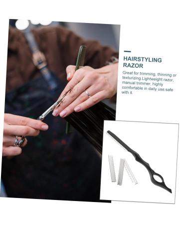 1 Set Hair Thinning Razor - Professional Manual Hair Cutter for Stylists | Metal Shaving & Hairstyling Tool - Black - Buy Online on GoSupps.com