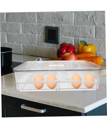 OSALADI Box Plastic Serving Tray Plastic Eggs Egg Tray Refrigerator Vegetables Holder Drawer Egg re-usable Transparent 32.5x22.5cm - Buy Online on GoSupps.com