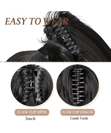 LNERATO Claw Clip Messy Bun Hairpiece - Synthetic Updo Chignon for Women, 1B Black - Buy Online on GoSupps.com
