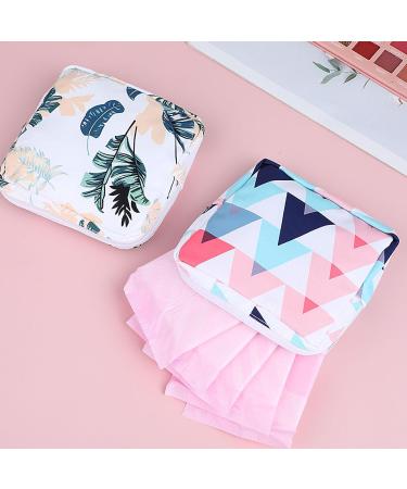 Amaxiu Sanitary Napkin Storage Bags 2pcs Waterproof Travel Menstrual Pad Pouch with Zipper Mini Tampons Holder for Purse Period Nursing Pad Holder for Women Girls 5.1" x 5.1" (Pattern B) - Buy Online on GoSupps.com