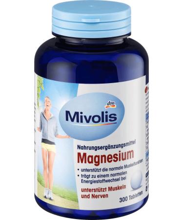 Mivolis Magnesium Tablets - Dietary Supplements 300 pcs | Germany