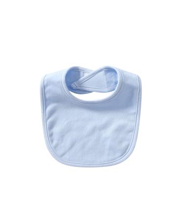 Baby's 0-6 Months 7 Pics of Soft Double Layers Cotton Absorbent Bandana 7 Bibs Set (Blue (100% cotton easy velcro))