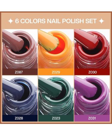 Glamonade Nail Polish Set - 6 Green Yellow Red Water-Based 10-Free Non Toxic Colors - 0.24 oz Kit with Rounded Design Brush, Ideal for Beginners - Buy Online on GoSupps.com