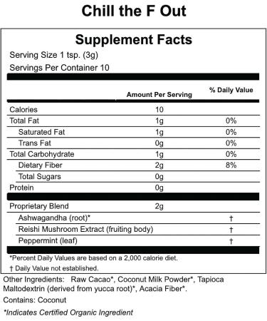 Apothekary Chill The F* Out Herbal Powder - Stress Relief + Digestive Support - 10 Travel-Sized Packets (.09 Oz Each) - Buy Online on GoSupps.com