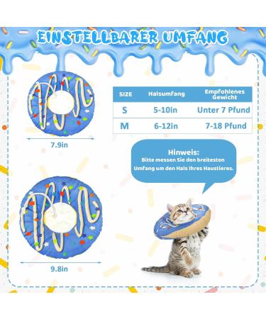 Halinuia Donut Halskrause Cat Collar | Adjustable Soft Anti-Bite Protective Collar for Kittens & Puppies - Post-Surgery & Injury Recovery (Blue M) - Buy Online on GoSupps.com