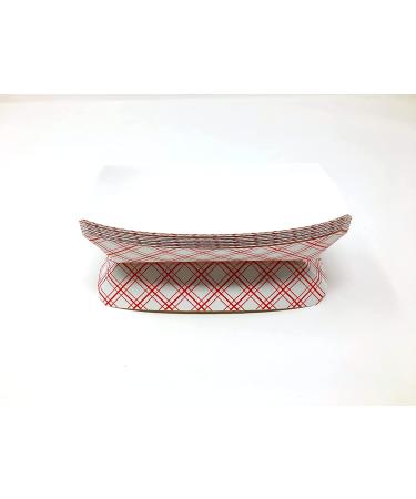 100 Pack Mr. Miracle 7 Inch Paper Hot Dog Tray Red/White Pattern - Disposable, Recyclable & Biodegradable - Made in USA - Buy Online on GoSupps.com