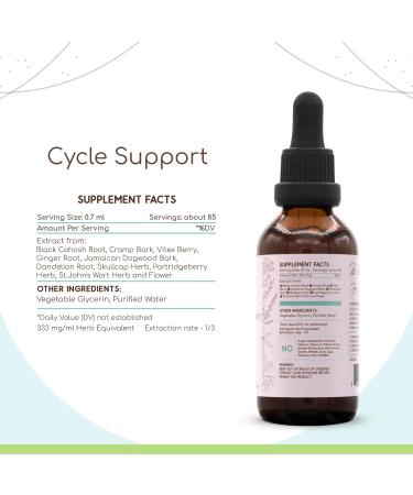 HerbEra Cycle Support B60 Alcohol-Free Extract, Skullcap, Dandelion, Cramp Bark, Vitex Berry, St.John's Wort Herb, Jamaican Dogwood Bark,Partridgeberry Herb. Black Cohosh. PMS Support 2 Fl Oz 2 Fl Oz (Pack of 1) - Buy Online on GoSupps.com