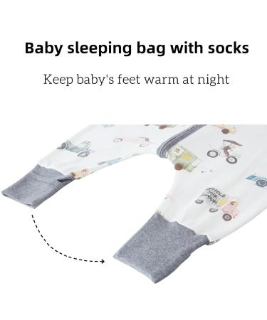 Chilsuessy Baby Summer Sleeping Bag with Feet - 0.5 Tog 100% Cotton for Boys & Girls Colorful Cars - Ideal for Ages 90-100cm - Buy Online on GoSupps.com