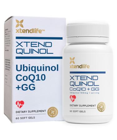 Xtendlife Xtend-Quinol CoQ10 and GG Advanced Ubiquinol & Geranylgeraniol (GG) Supplement for Active CoEnzyme Q10 Production Heart Health Cellular Energy and Aging Health 2 Month Supply (60 Count) 60 Count (Pack of 1)